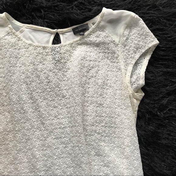 The Limited Tops - 5/$25 The Limited Eyelet Blouse in white